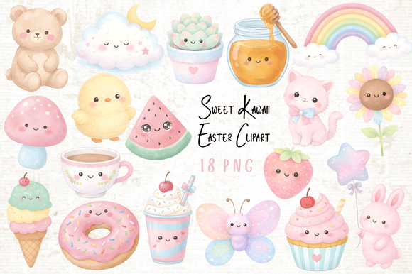 Download Sweet Kawaii Easter Clipart - Easter clipart Collection