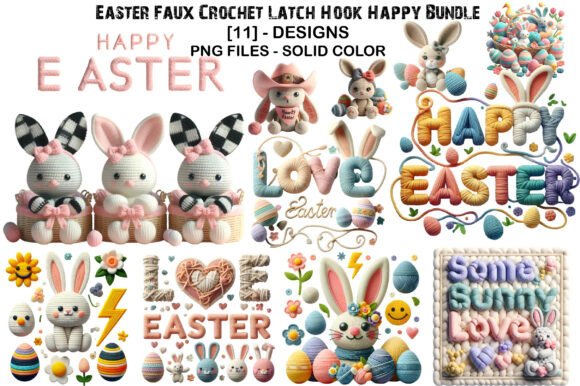 Download Easter Faux Crochet Latch Hook Bundel - Easter faux crochet Collection
