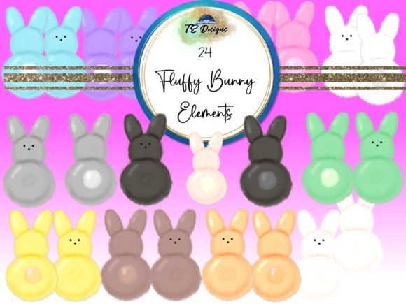 Download Fluffy Bunny Easter Clipart Elements - Easter clipart Collection