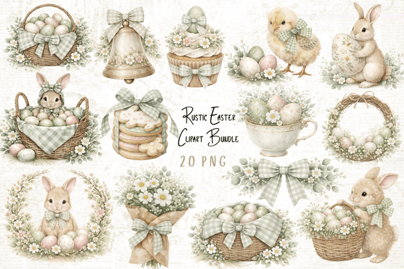 Download Rustic Easter Clipart Bundle - Easter clipart Collection